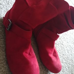 Red Suede Ankle Boots